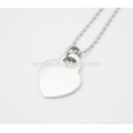 Charm Silver Love Heart Pendant Stainless Steel Fashion Necklace